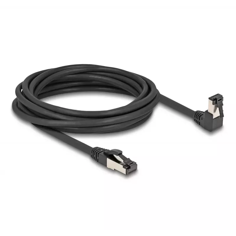 Cavo di rete DeLOCK RJ45 Cat.8.1 90° angolare verso il basso / dritto 5 m nero