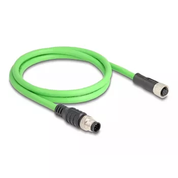 Cavo di rete DeLOCK M12 codifica A 8 poli connettore maschio su connettore femmina PUR (TPU) 1 m