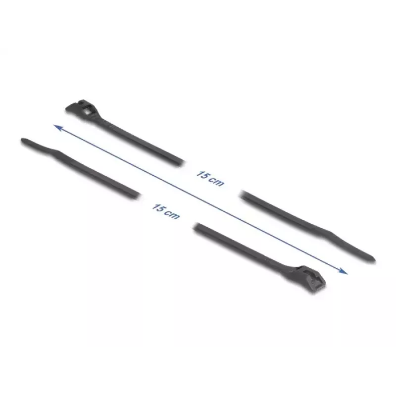 Fascetta fermacavo riutilizzabile DeLOCK 19467 poliammide nero 150 mm 100 pezzi
