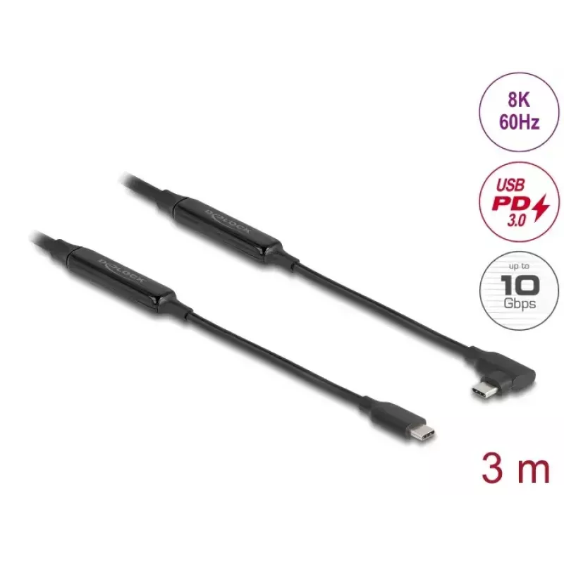 Cavo USB DeLOCK 81195 3 m USB C nero 10 Gbit/s