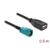 Cavo coassiale DELOCK 90702 HSD Z su USB A, 0,5 m, nero/blu