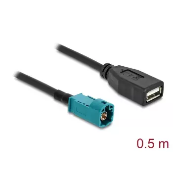 Cavo coassiale DELOCK 90702 HSD Z su USB A, 0,5 m, nero/blu
