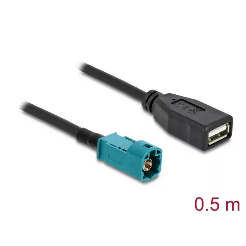 Cavo coassiale DELOCK 90702 HSD Z su USB A, 0,5 m, nero/blu