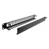 Pannello per gestione cavi DELOCK 67277 — acciaio, nero, accessorio rack 1HE
