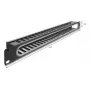 Pannello per gestione cavi DELOCK 67277 — acciaio, nero, accessorio rack 1HE
