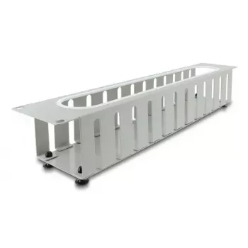 Pannello di gestione cavi DELOCK 67280 — pannello rack in acciaio 19 pollici 2U con apertura, grigio