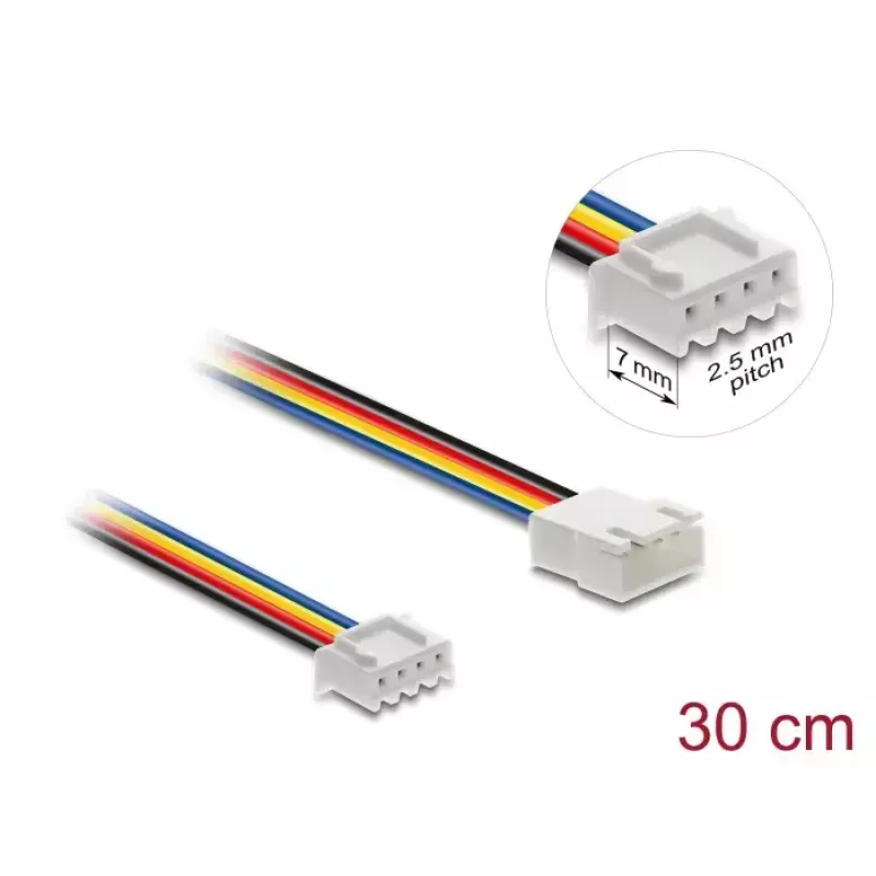 DeLOCK 90868 Cavo prolunga ventola PWM 4 pin JST, maschio-femmina, lunghezza connettore 7 mm, 30 cm