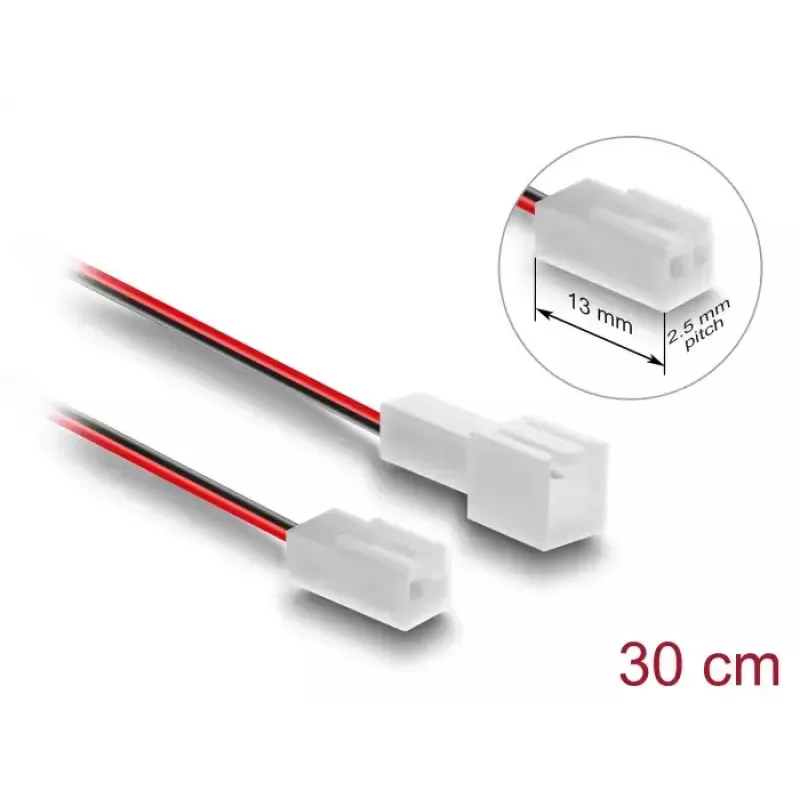 DeLOCK 90869 Cavo prolunga ventola 2 pin, maschio-femmina, lunghezza connettore 13 mm, 30 cm