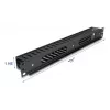 Piastra guida per gestione cavi DELOCK 19 pollici 1HE con 2 aperture, metallo/plastica, nero