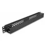 Piastra guida per gestione cavi DELOCK 19 pollici 1HE con 2 aperture, metallo/plastica, nero
