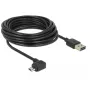 Cavo USB 2.0 DELOCK Type-A a Micro-USB B angolare sinistra/destra, 5 m, nero