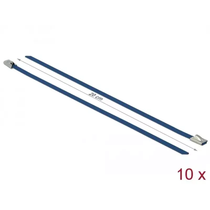 Fascette fermacavi DeLOCK 18793 acciaio blu 200 mm 10 pz.