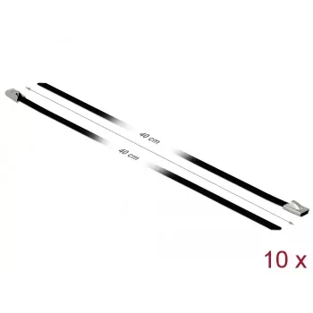 Fascette fermacavi DeLOCK 18811 acciaio nero 400 mm 10 pz.