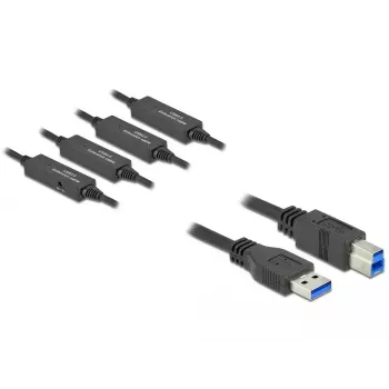 Cavo USB DeLOCK 85382 USB 3.2 Gen 1 20 m USB A USB B nero