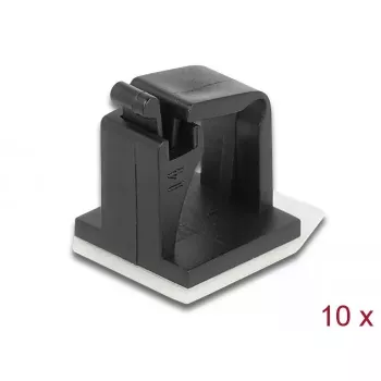 Fermacavo DeLOCK 60247 autoadesivo nero 10 pz.