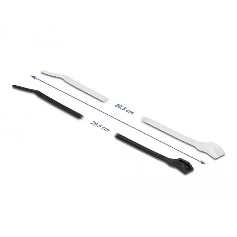 Fascetta passacavi a inserimento parallelo DeLOCK 19471 L 205 x L 2,5 mm 100 pz.