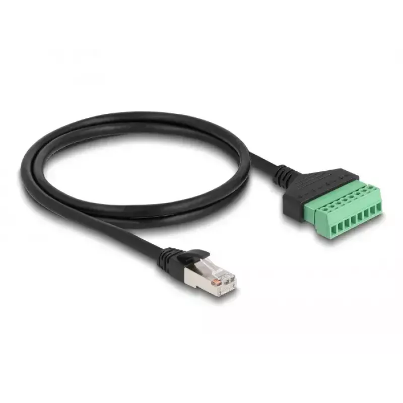 Cavo RJ45 DeLOCK Cat.6 connettore maschio su adattatore morsettiera 1 m in 2 pezzi