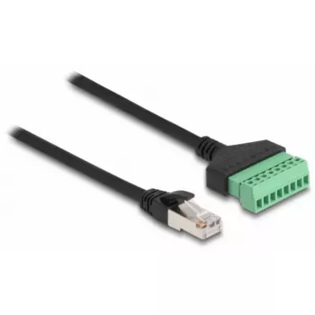Cavo RJ45 DeLOCK Cat.6 connettore maschio su adattatore morsettiera 1 m in 2 pezzi