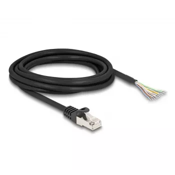 Cavo DeLOCK RJ50 connettore maschio su estremità a filo aperto S/FTP 3 m nero