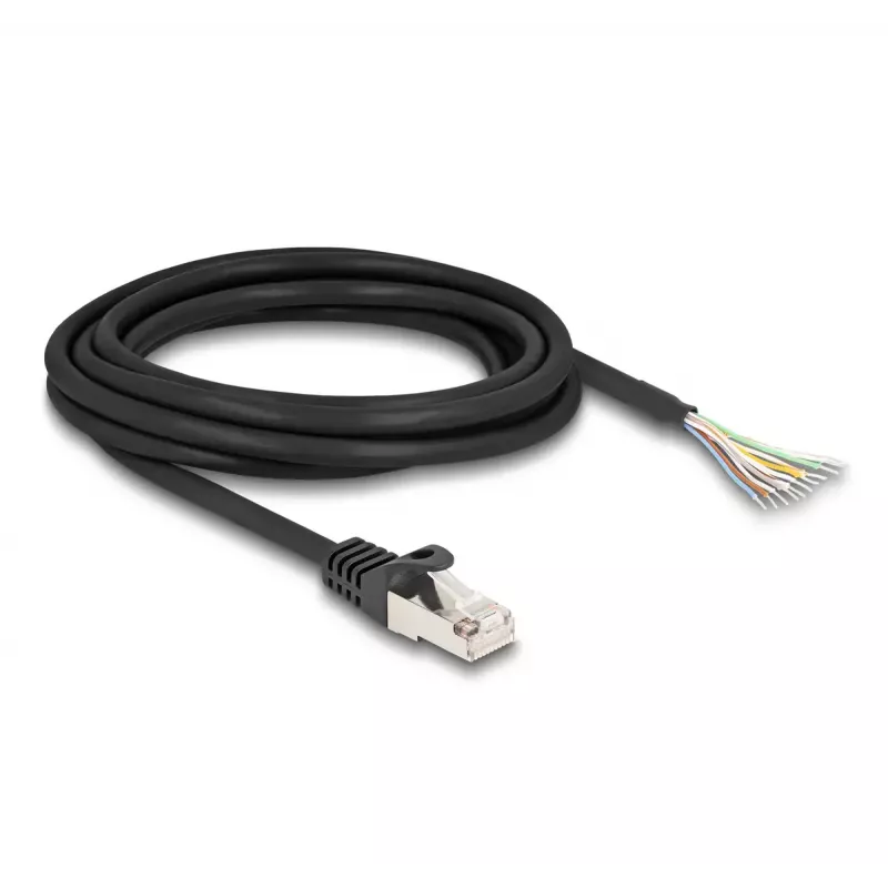 Cavo DeLOCK RJ50 connettore maschio su estremità a filo aperto S/FTP 3 m nero