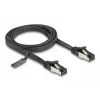 Cavo di rete DeLOCK RJ45 patch cable piatto connettore maschio su connettore maschio Cat.8.1 1 m nero