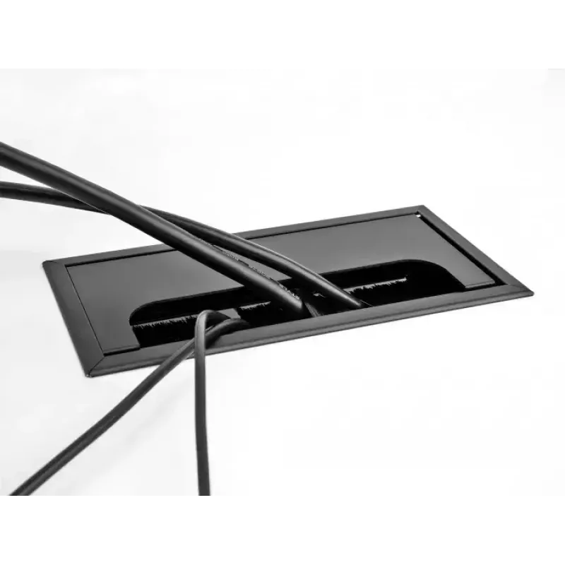 Passacavo DELOCK 66858 per scrivania, nero, 80×300×28 mm