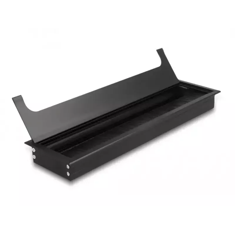 Passacavo DELOCK 66858 per scrivania, nero, 80×300×28 mm