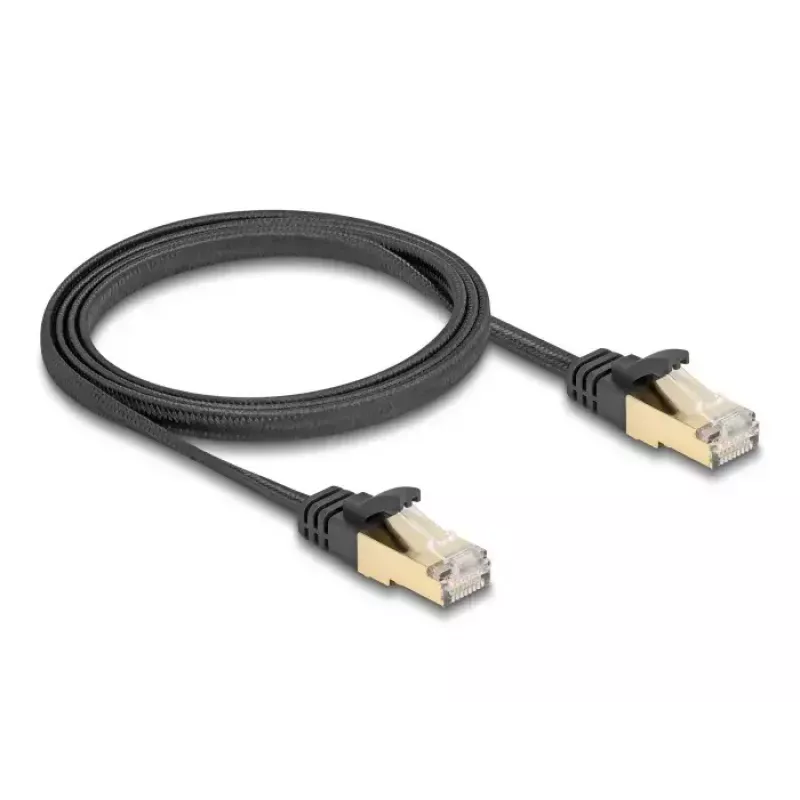 Cavo di rete DeLOCK RJ45 piatto 1 m Cat6A nero