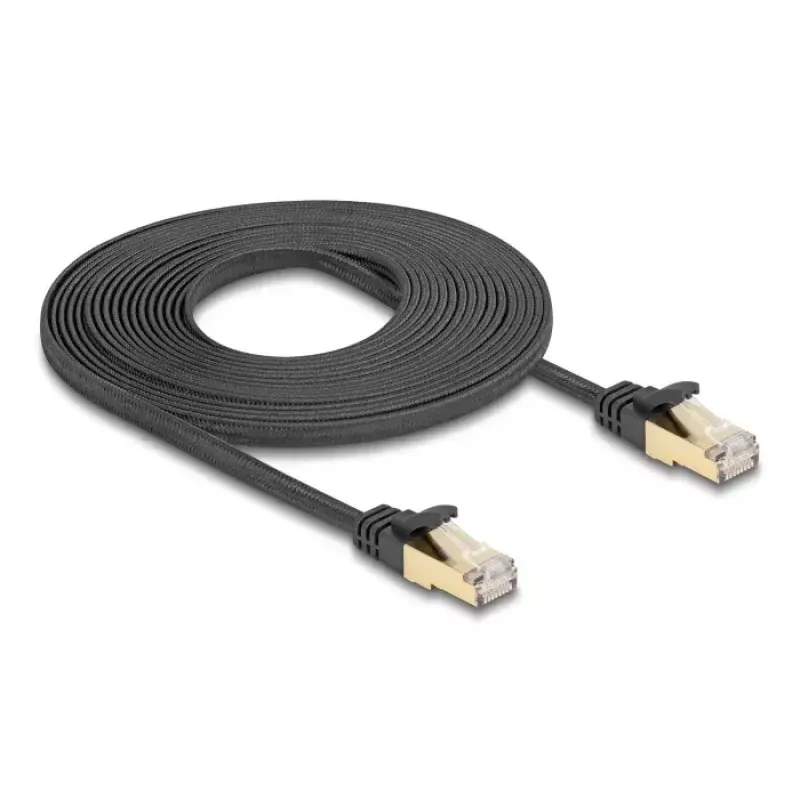 Cavo di rete DeLOCK RJ45 piatto 5 m Cat6A nero