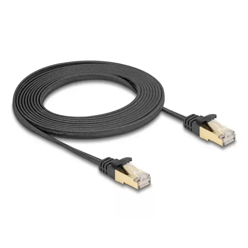 Cavo di rete DeLOCK RJ45 piatto 3 m Cat6A nero