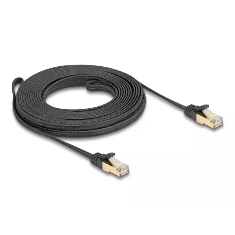 Cavo di rete DeLOCK RJ45 piatto 7,5 m Cat6A U/FTP nero