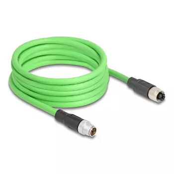 Cavo di rete DeLOCK M12 codifica X 8 poli maschio su femmina PUR (TPU) 1 m