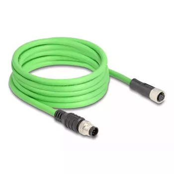 Cavo di rete DeLOCK M12 codifica A 8 poli maschio su femmina PUR (TPU) 5 m