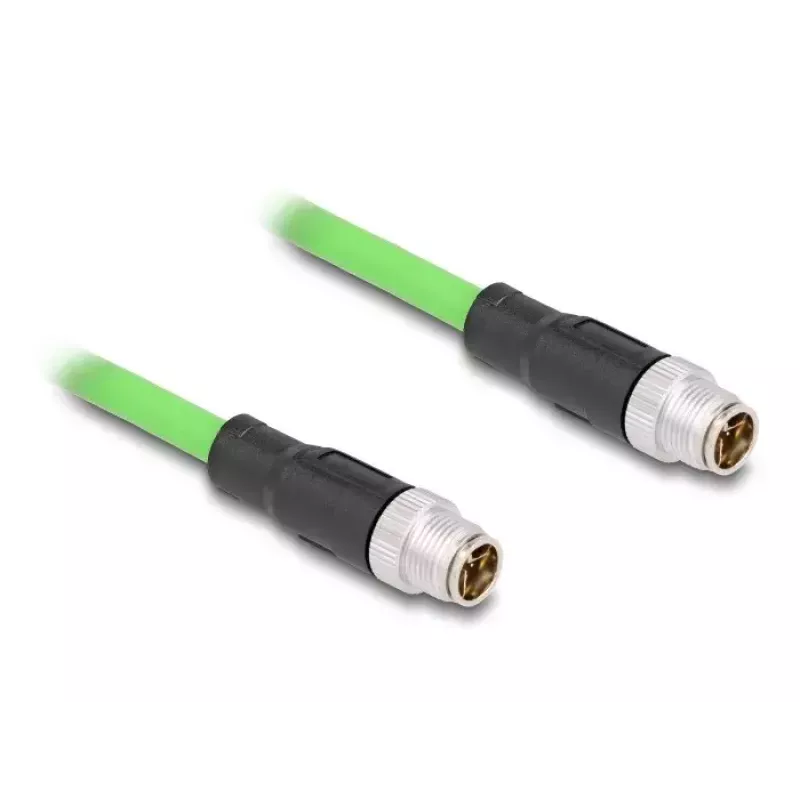 Cavo di rete DeLOCK M12 codifica X 8 poli maschio su maschio PUR (TPU) 2 m