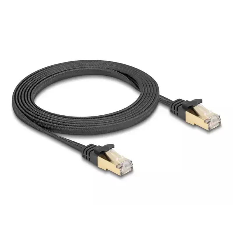 Cavo di rete DeLOCK RJ45 piatto Cat.6A 2 m nero