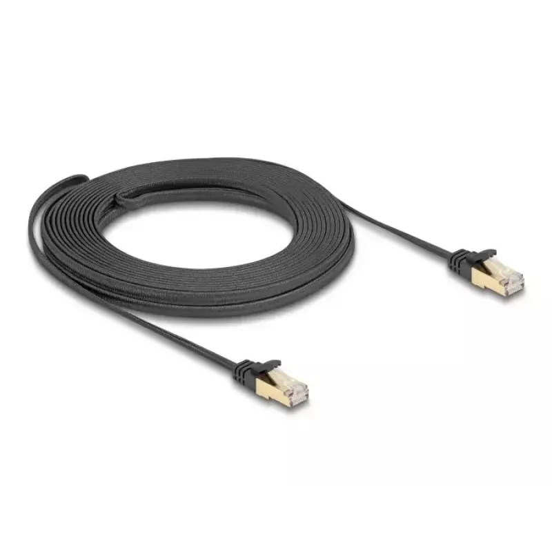Cavo di rete DeLOCK RJ45 piatto 10 m Cat6A nero
