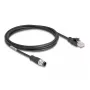 Cavo di rete DeLOCK M12 codifica D 4 poli maschio su RJ45 maschio Cat5e 2 m nero