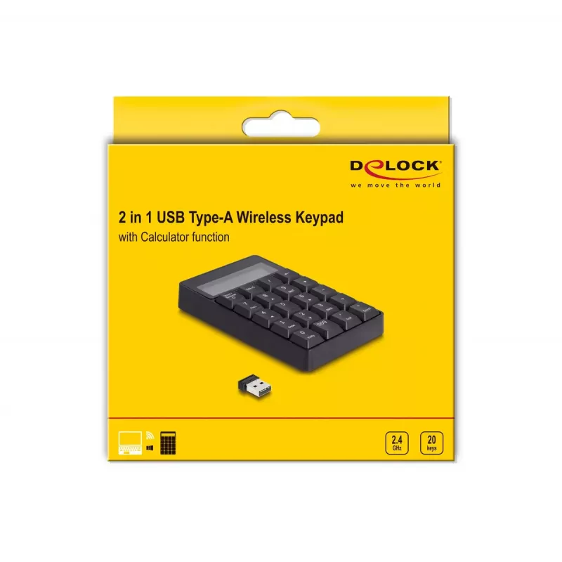 Tastierino numerico DeLOCK 12113 USB nero 20 tasti universale