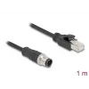 Cavo di rete DeLOCK M12 codifica D 4 poli maschio su RJ45 maschio Cat5e 1 m nero