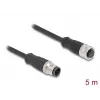 Cavo di rete DeLOCK M12 codifica D 4 poli maschio su femmina Cat5e 5 m nero