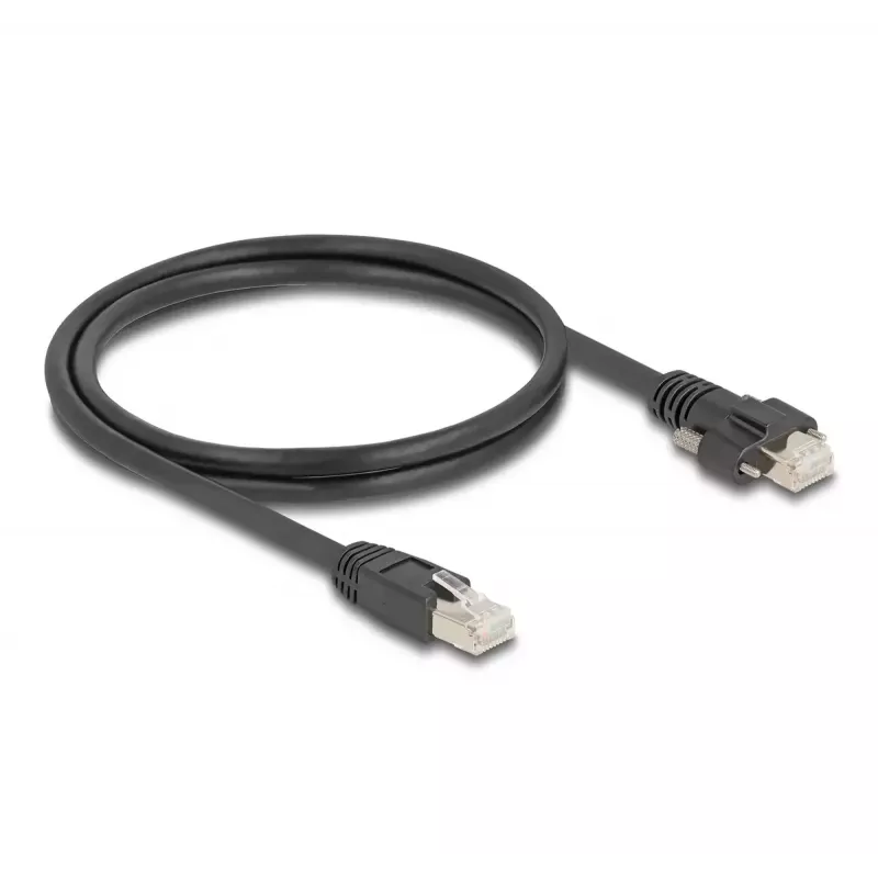 DeLOCK Cavo RJ45 connettore maschio su RJ45 connettore maschio 1 m Cat.6A S/FTP nero