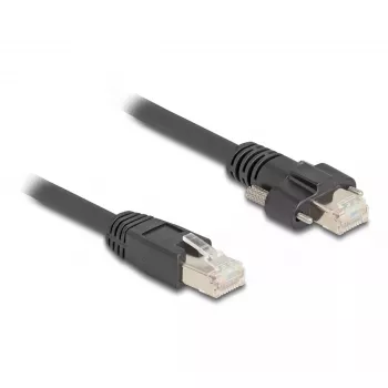 DeLOCK Cavo RJ45 connettore maschio su RJ45 connettore maschio 1 m Cat.6A S/FTP nero