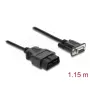 DELOCK Cavo adattatore OBD-2 connettore maschio su DB-9 connettore femmina, Cat5e, nero, 1,15 m