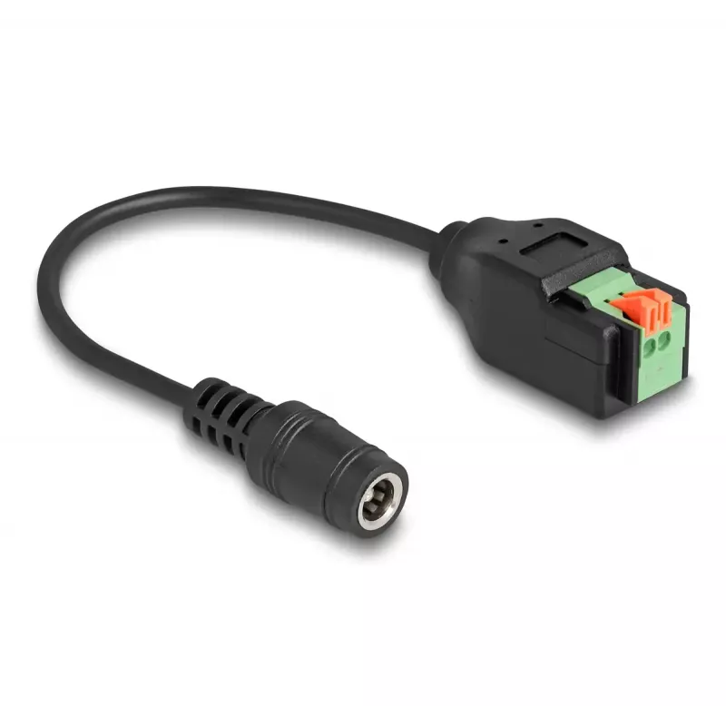 Adattatore DC DeLOCK 2,1 x 5,5 mm jack su morsettiera a 2 poli 15 cm