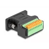 Adattatore DeLOCK D-Sub 9 connettore femmina su morsettiera con pulsante nero
