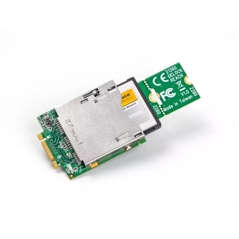 Adattatore DeLOCK M.2 Key B+M connettore maschio su slot CFexpress, M.2, CFexpress B, CF