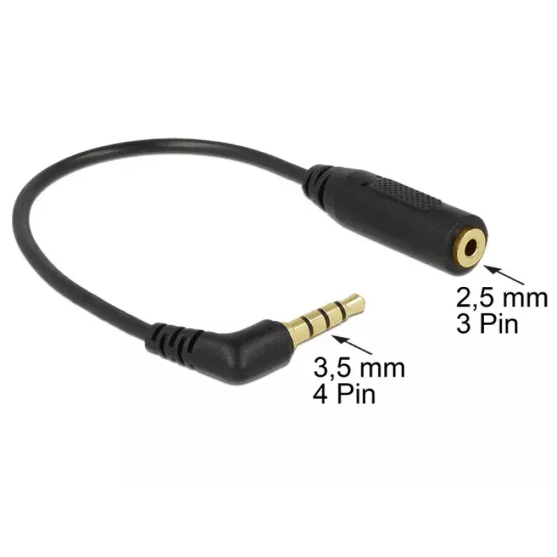 Cavo audio DeLOCK 0,175 m 3,5 mm/2,5 mm nero
