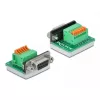Connettore femmina D-Sub9 a morsettiera con pulsante DeLOCK 66557