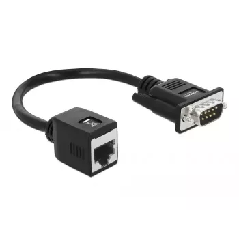 DeLOCK 63999 Adattatore seriale, DB-9 maschio a RJ-45 femmina, 20 cm, nero