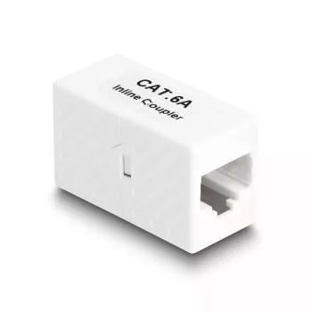 Delock 88134 Adattatore da RJ45 femmina a RJ45 femmina, Cat.6A UTP, bianco